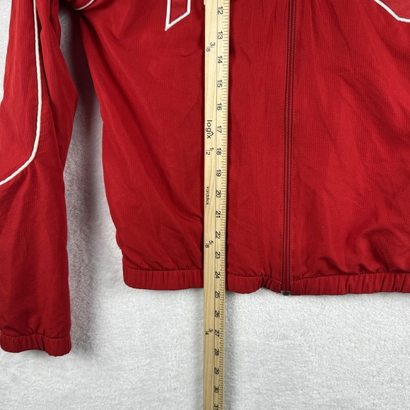 MAVS Jacket Mens Medium Red Warm Up Track Full Zip Varsity Mesh Lined Raglan - Picture 6 of 7